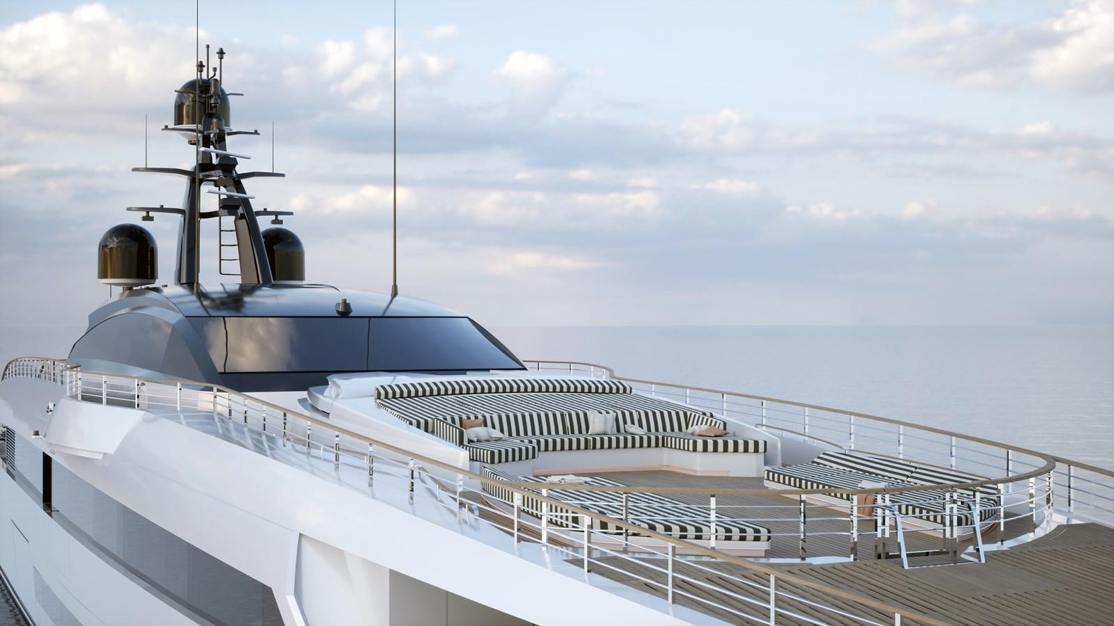 a cruise ship docked aboard NO STRESS TWO Yacht for Sale