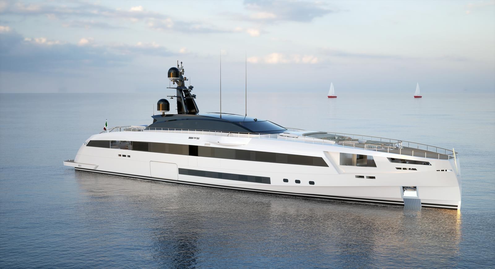 a white yacht in the water aboard NO STRESS TWO Yacht for Sale