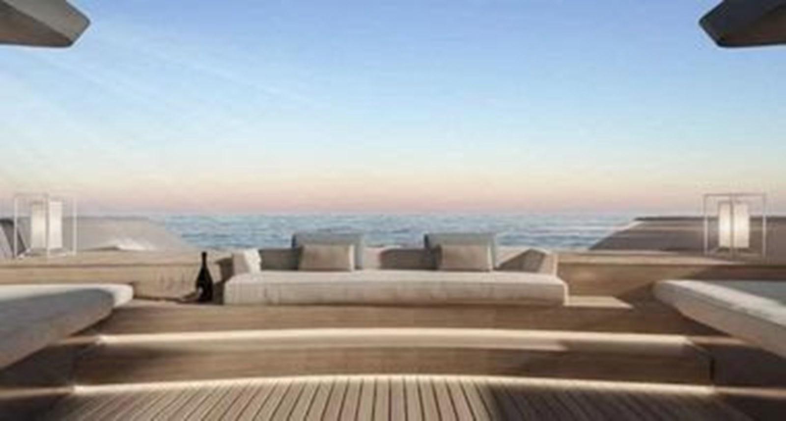 a roof with a view of a city and water aboard 2024 MCCONAGHY 82P Yacht for Sale