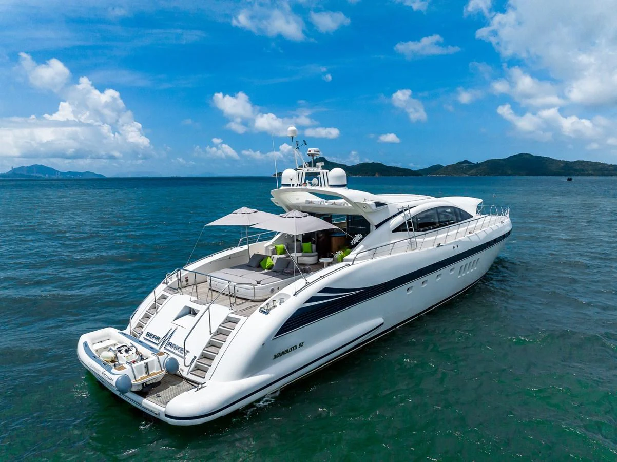 a boat on the water aboard BEAR MARKET Yacht for Sale