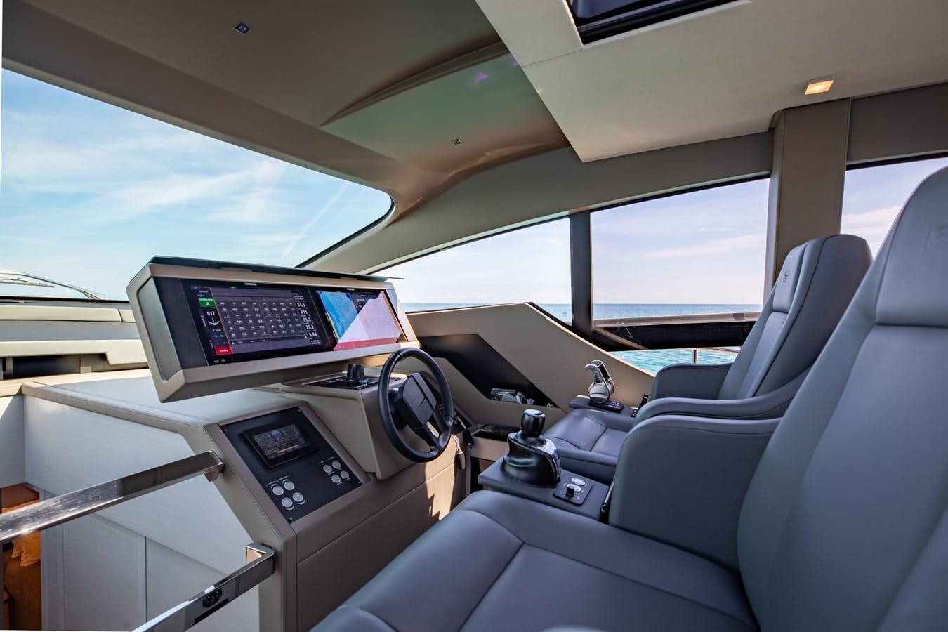 inside of a car aboard UNREEL Yacht for Sale