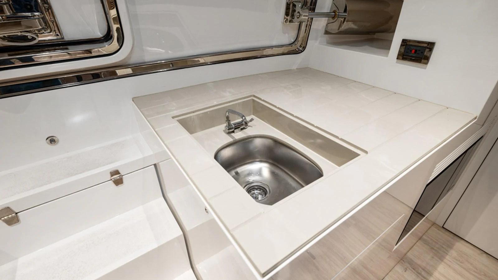 a sink in a kitchen aboard 90 HORIZON Yacht for Sale