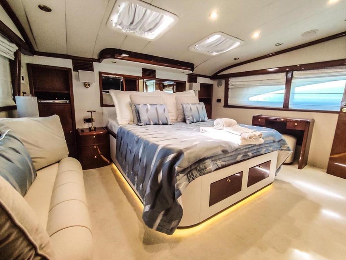 a bed in a room aboard SEVEN YOU Yacht for Sale