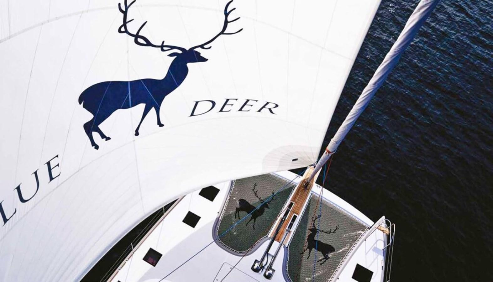 a plane with a logo on the side aboard BLUE DEER Yacht for Sale