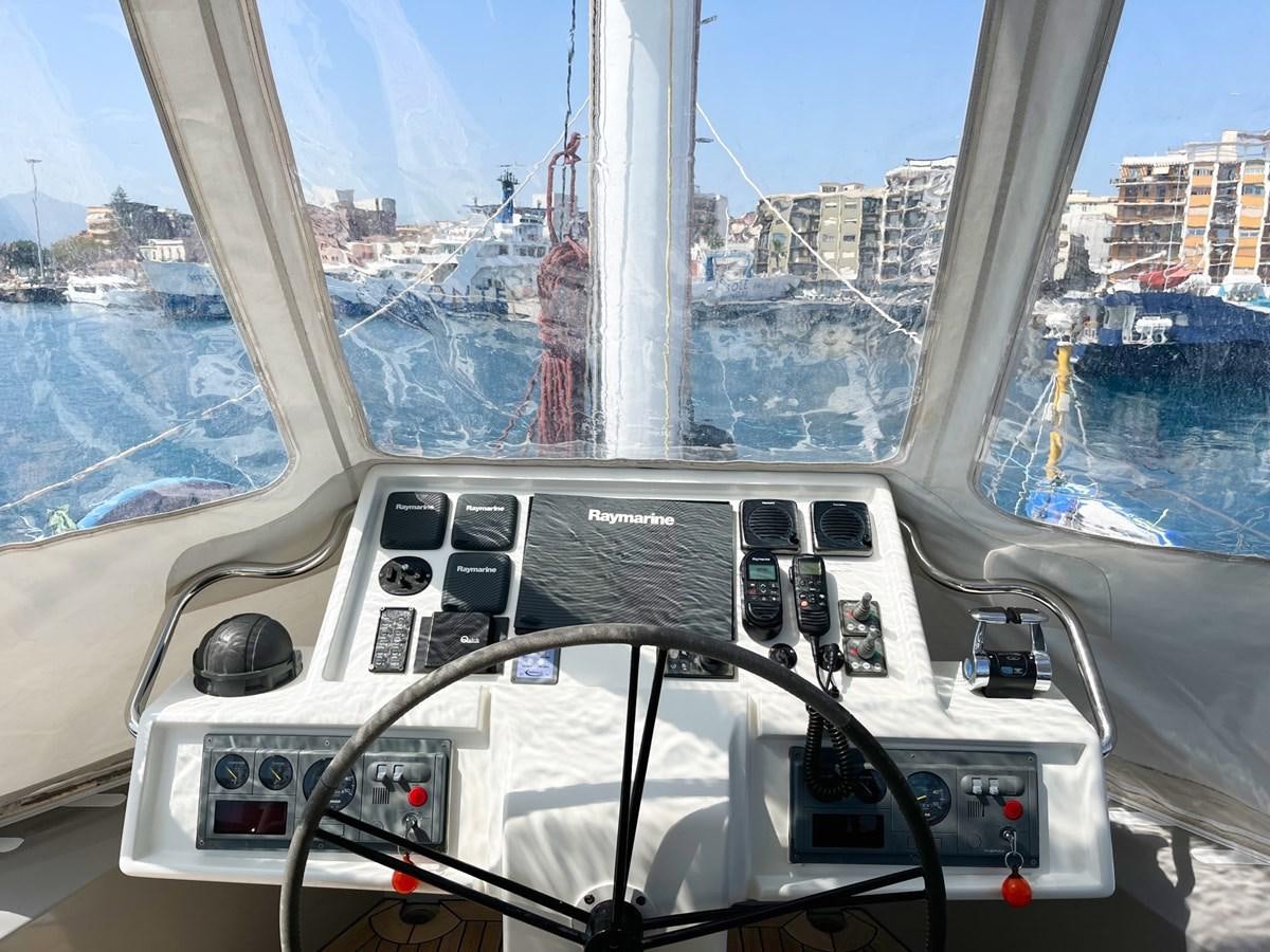 inside of a cockpit aboard BLUE DEER Yacht for Sale