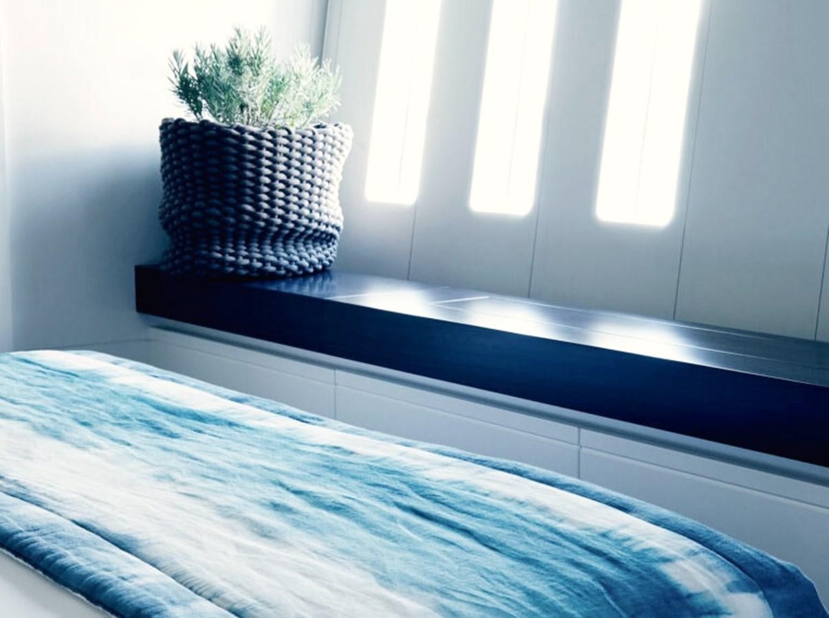 a plant on a bed aboard BLUE DEER Yacht for Sale