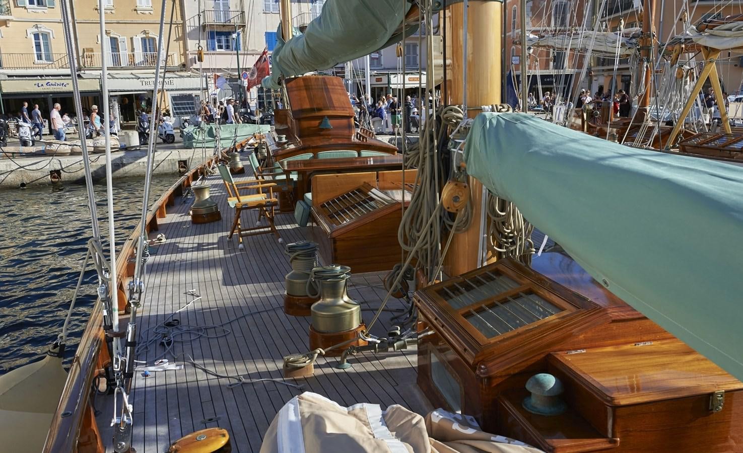 a boat on the water aboard SUMURUN Yacht for Sale