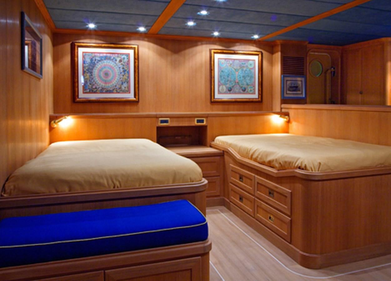 a room with wooden furniture aboard SAN GENNARO Yacht for Sale