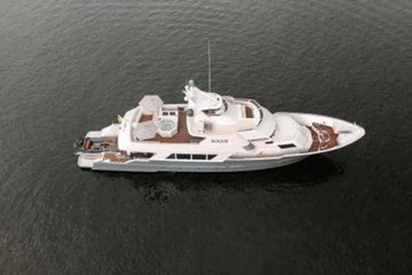 a model of a ship aboard ROGUE Yacht for Sale
