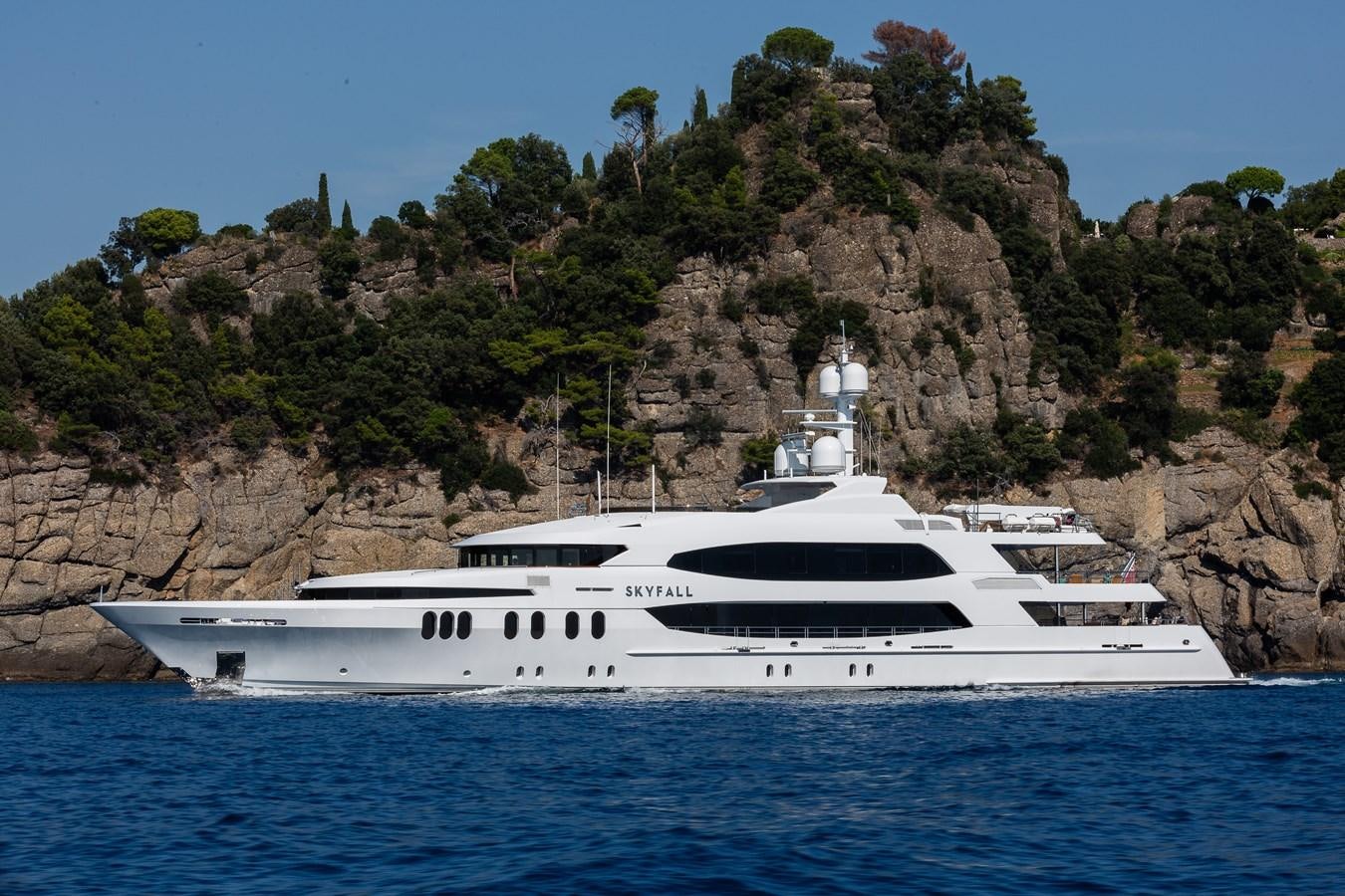 a boat on the water aboard SKYFALL Yacht for Sale