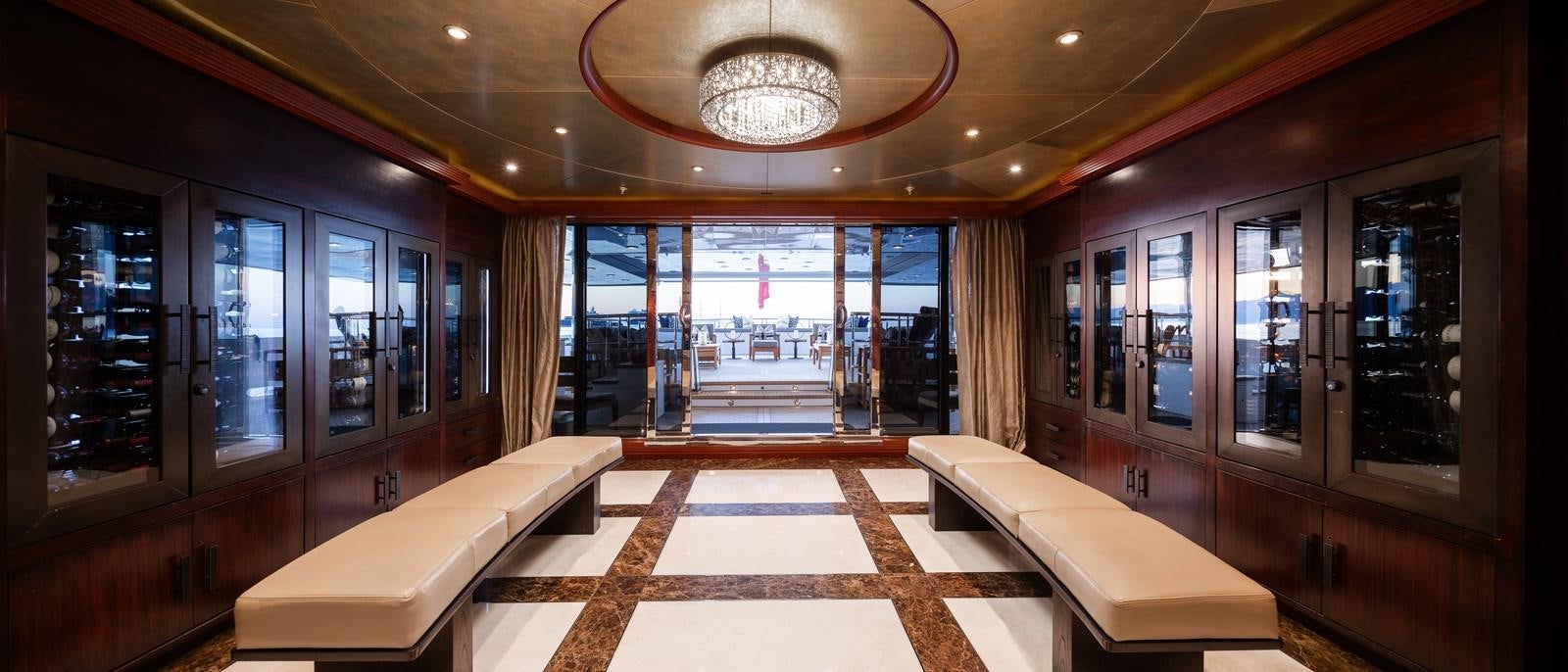 inside of a building aboard SKYFALL Yacht for Sale