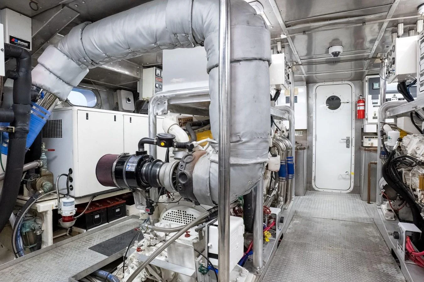 a machine in a room aboard DOZER Yacht for Sale
