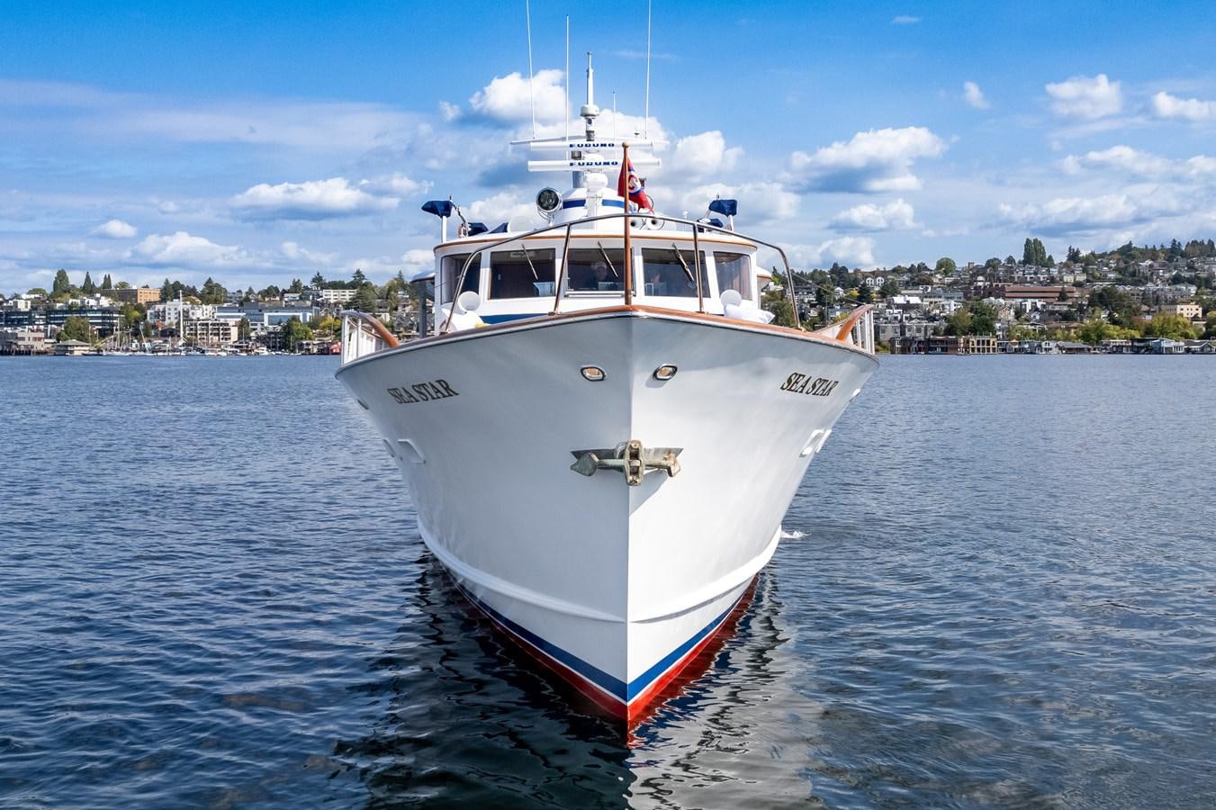 a boat on the water aboard SEA STAR Yacht for Sale