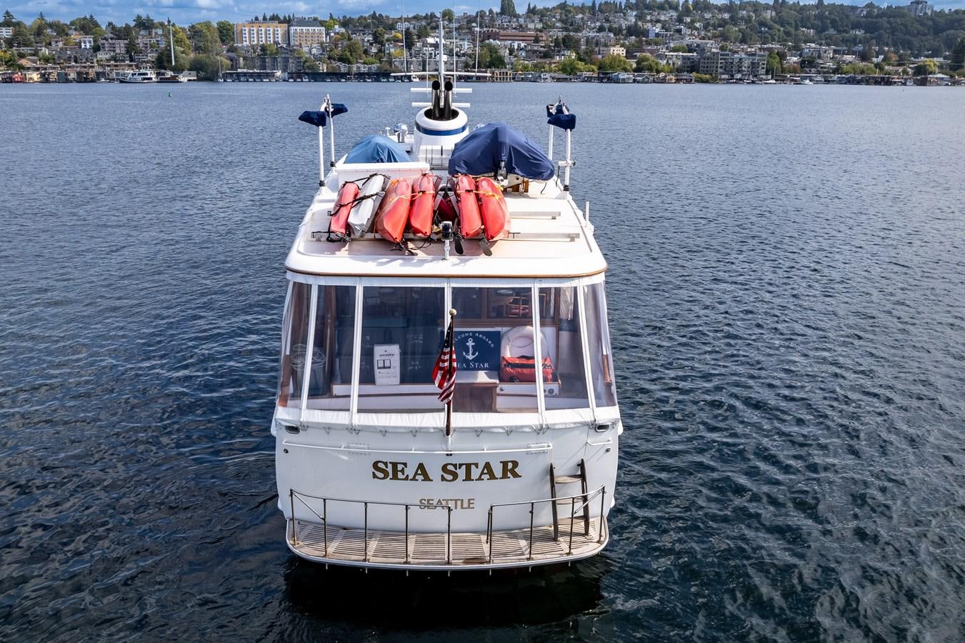 a boat on the water aboard SEA STAR Yacht for Sale