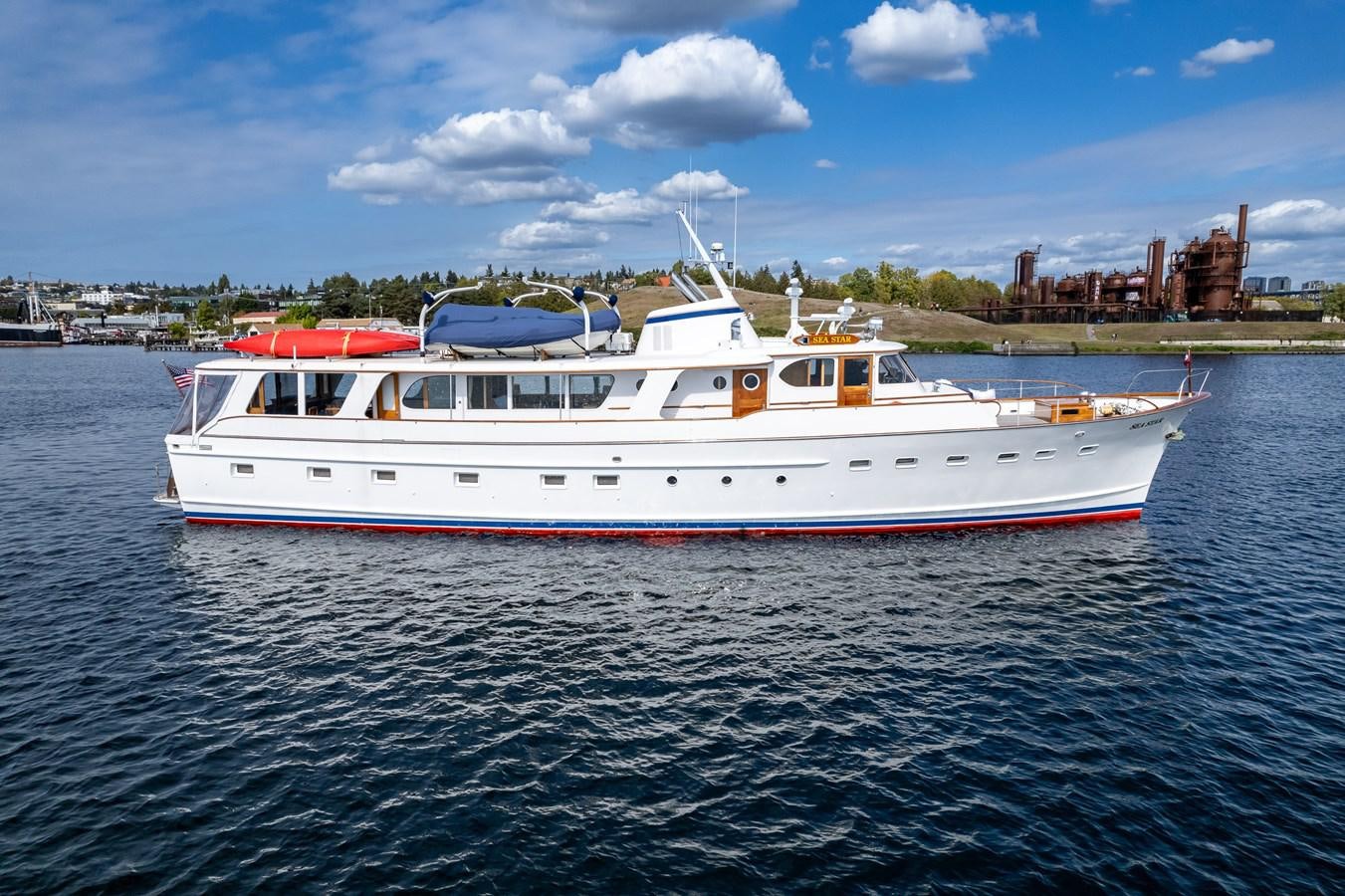 a boat in the water aboard SEA STAR Yacht for Sale
