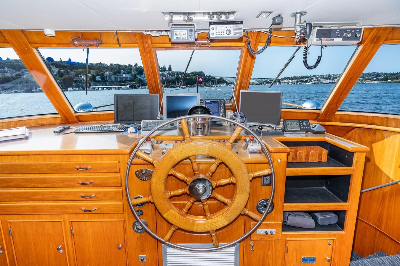 inside of a car aboard SEA STAR Yacht for Sale