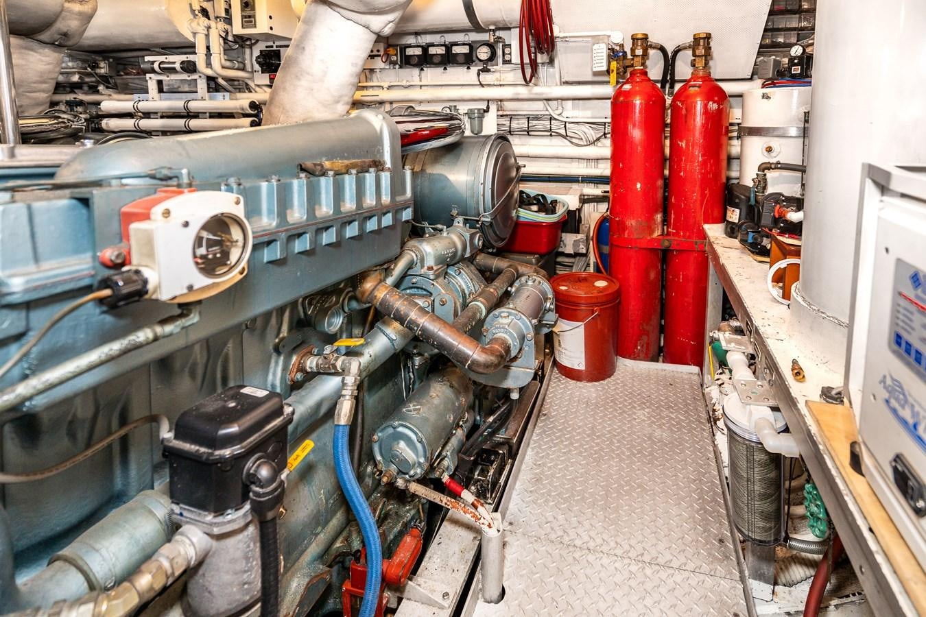 a machine with pipes aboard SEA STAR Yacht for Sale