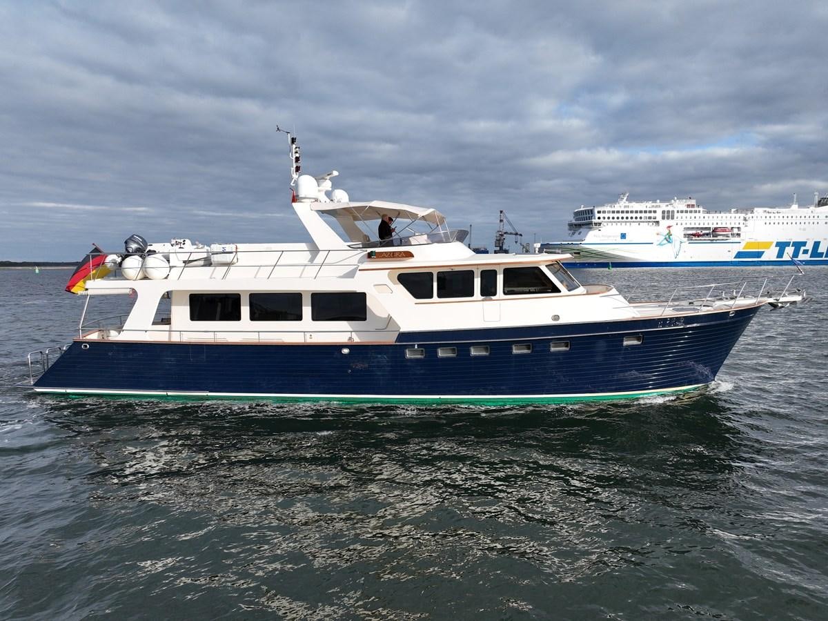 a boat on the water aboard AZURA Yacht for Sale