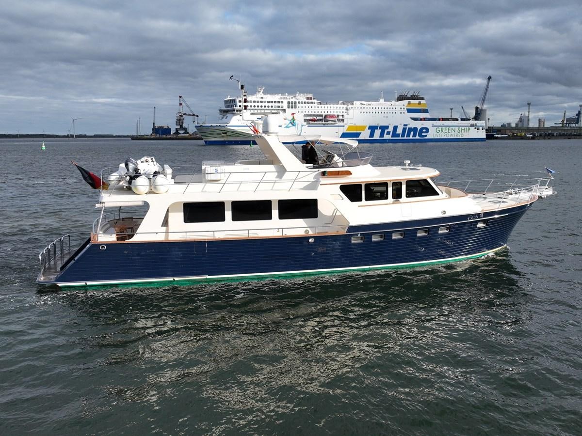 a boat in the water aboard AZURA Yacht for Sale