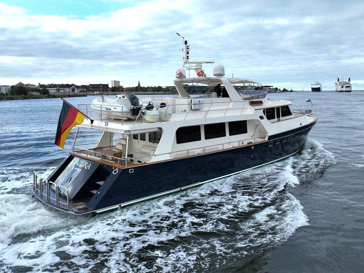 a boat on the water aboard AZURA Yacht for Sale