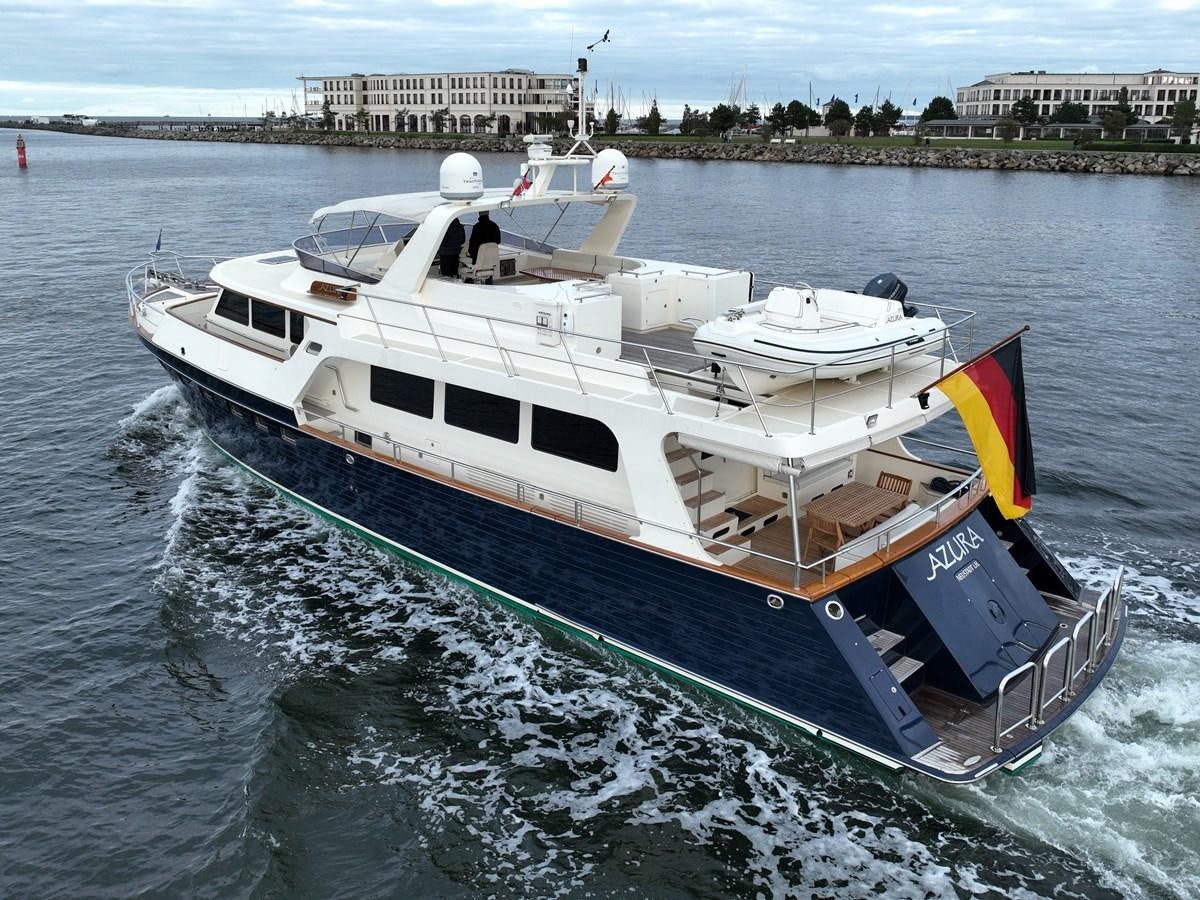a boat on the water aboard AZURA Yacht for Sale