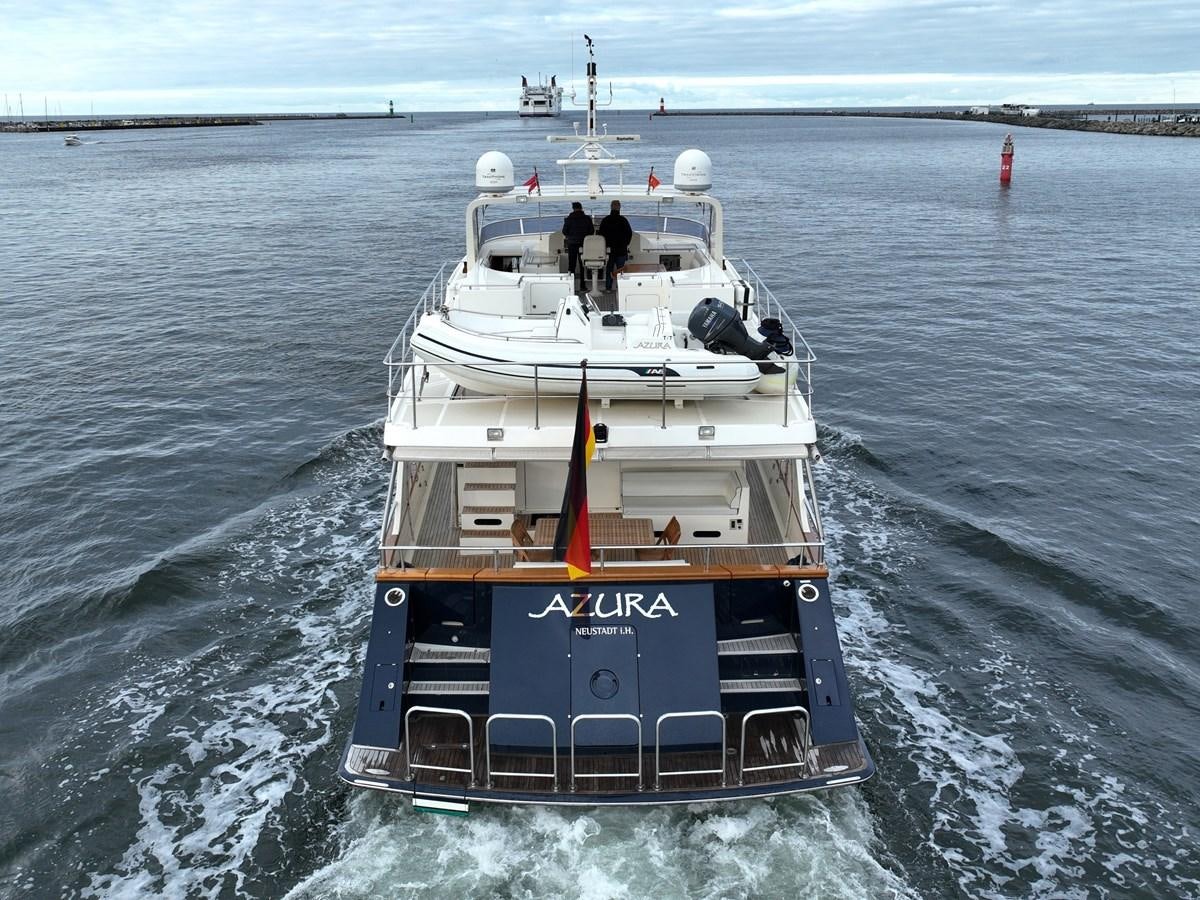 a boat in the water aboard AZURA Yacht for Sale