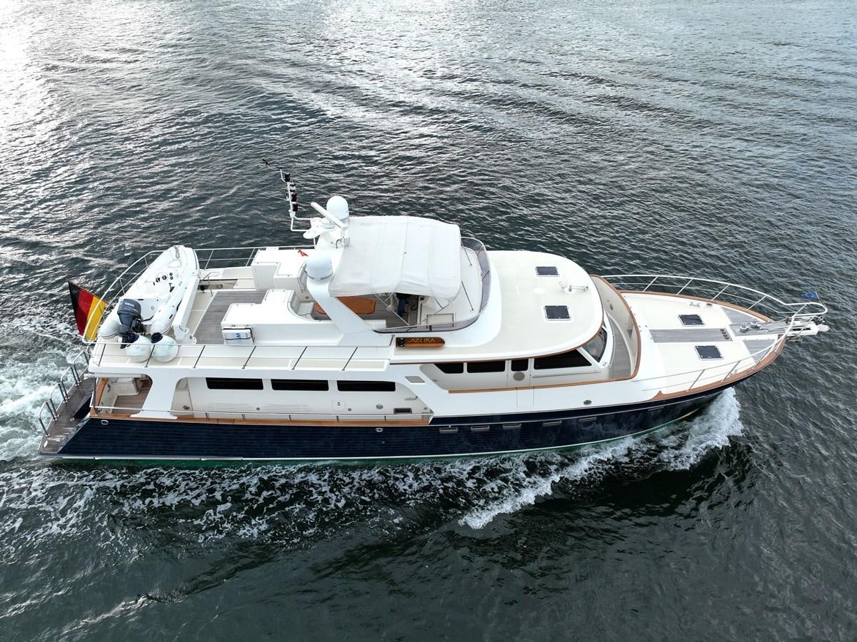 a boat in the water aboard AZURA Yacht for Sale
