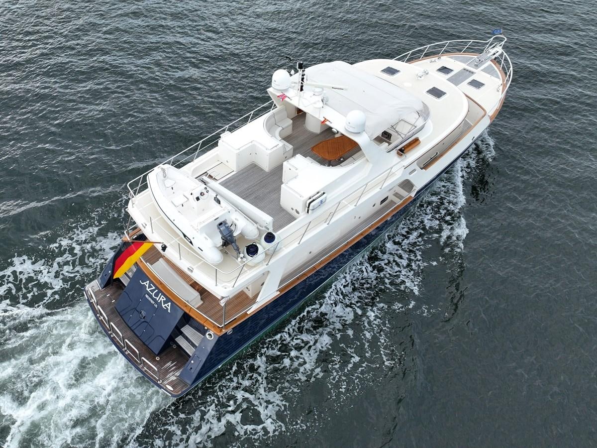 a ship in the water aboard AZURA Yacht for Sale