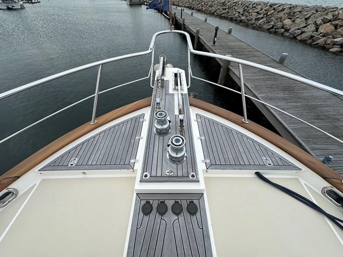 a large metal ship on a deck aboard AZURA Yacht for Sale
