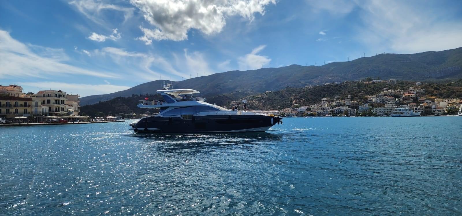 a boat on the water aboard BLUE Yacht for Sale
