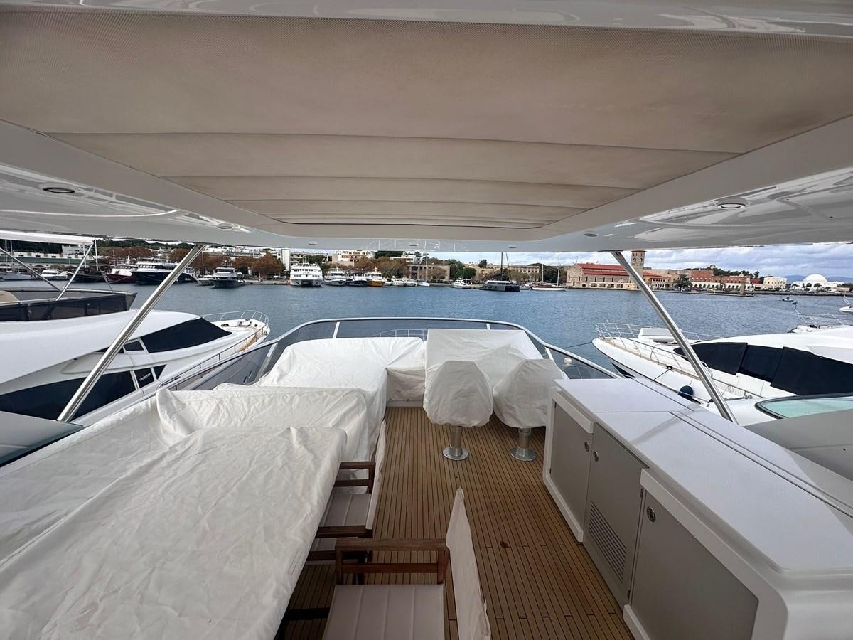 a boat on a deck aboard BLUE Yacht for Sale