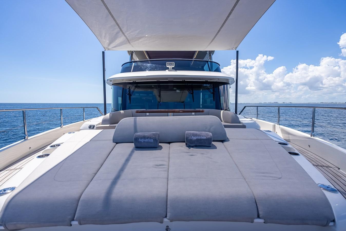 a boat on the water aboard AQUARIUS Yacht for Sale