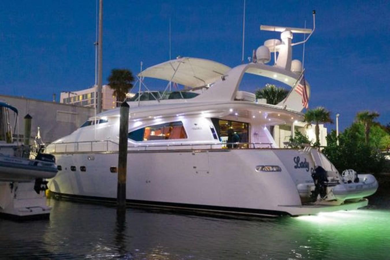 a boat on the water aboard 1997 MAIORA FIPA 70' FLYBRIDGE Yacht for Sale