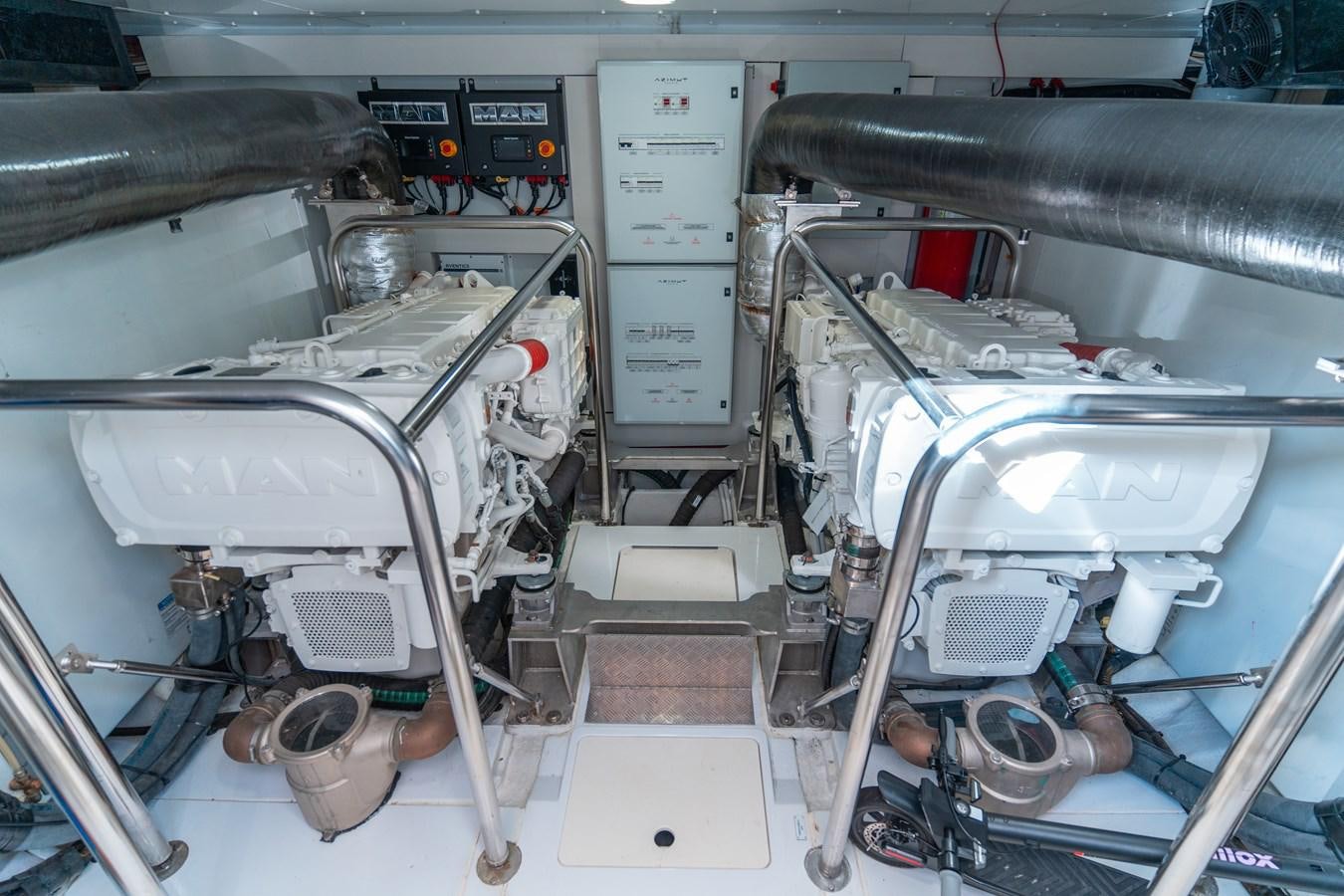 the inside of a car aboard INIZIA Yacht for Sale