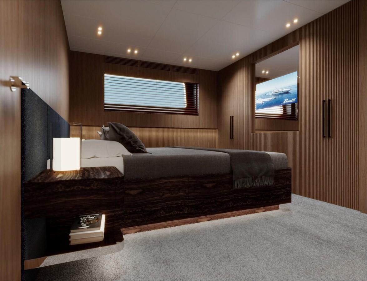 a bed in a room aboard COSMICO Yacht for Sale