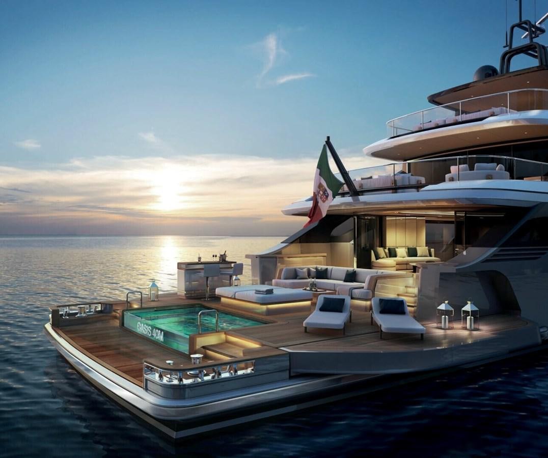 a boat docked at a pier aboard COSMICO Yacht for Sale