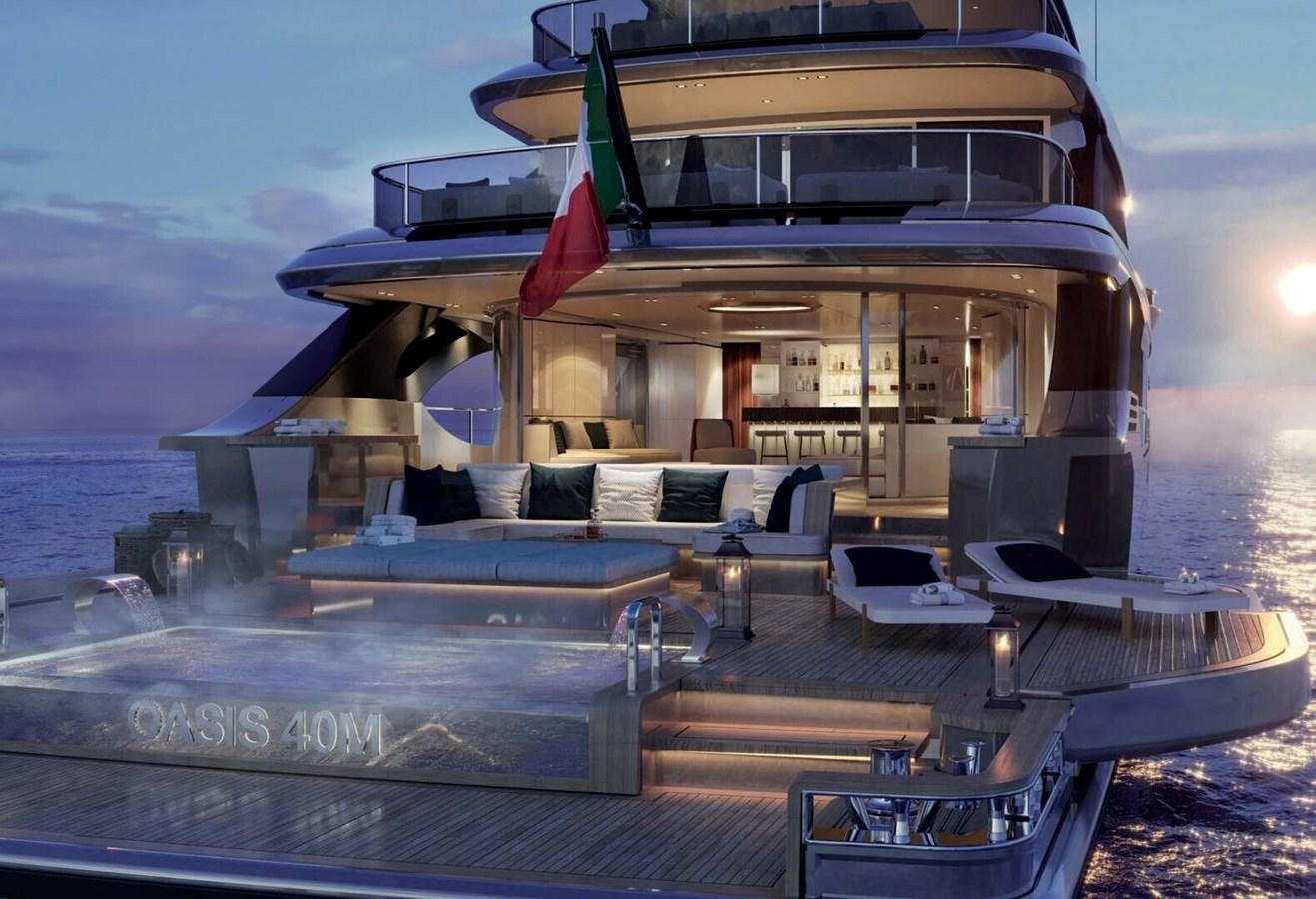 a house on a beach aboard COSMICO Yacht for Sale