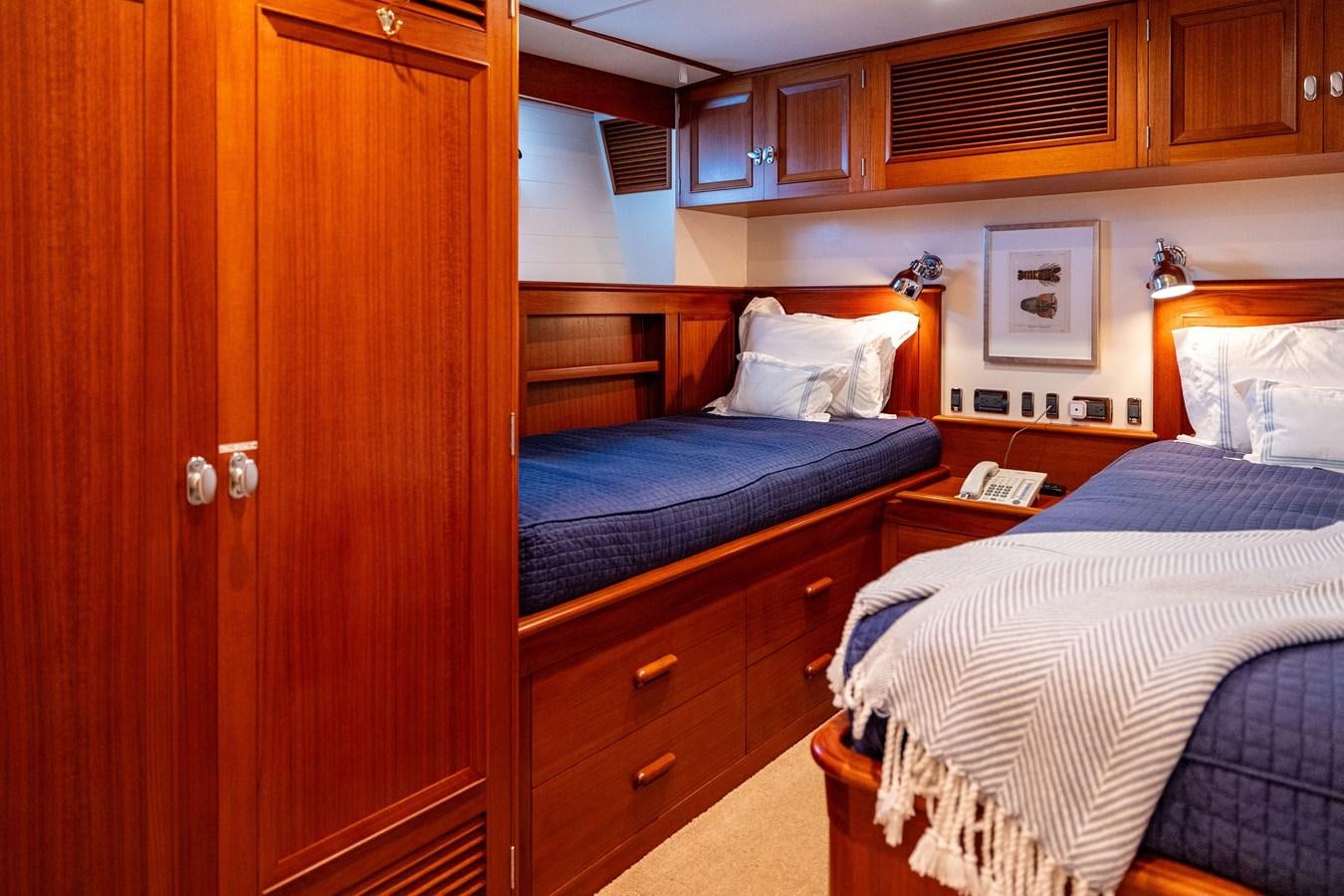 a couple of beds in a hotel room aboard SEA BOLD Yacht for Sale