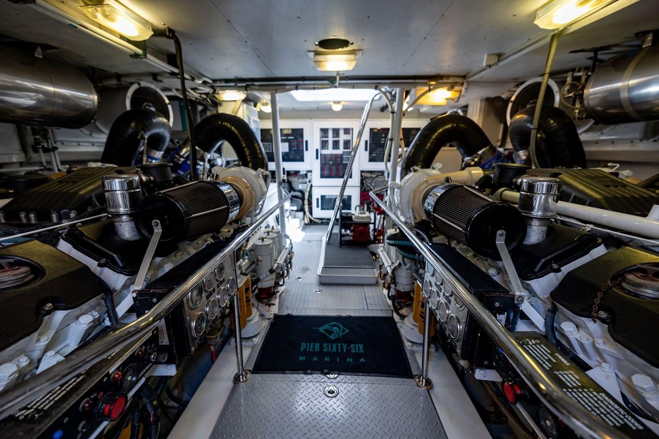 a large room with machinery aboard SEA BOLD Yacht for Sale