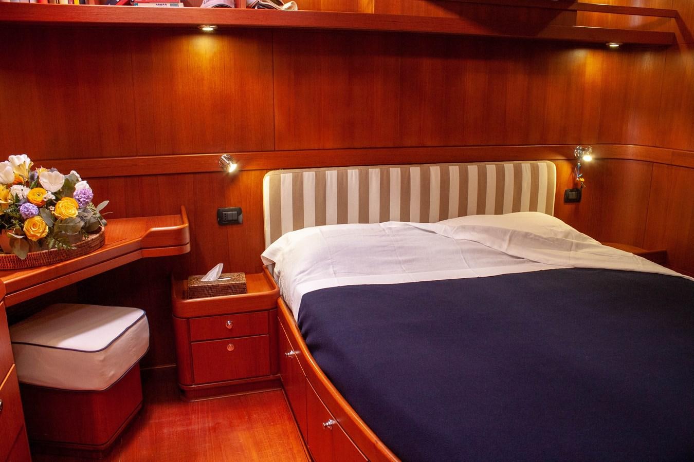 a bed in a room aboard NAUTA-PETERSON 75 Yacht for Sale