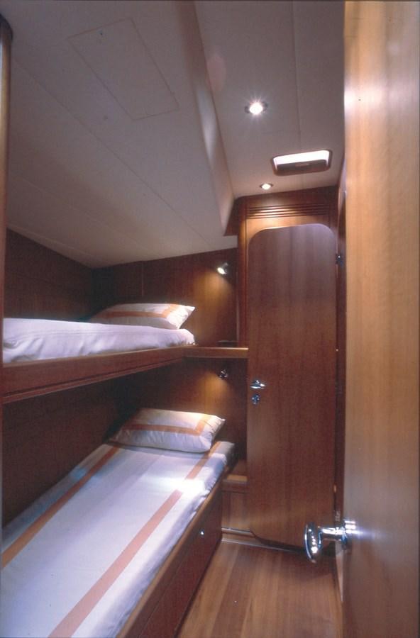 a room with bunk beds aboard NAUTA-PETERSON 75 Yacht for Sale