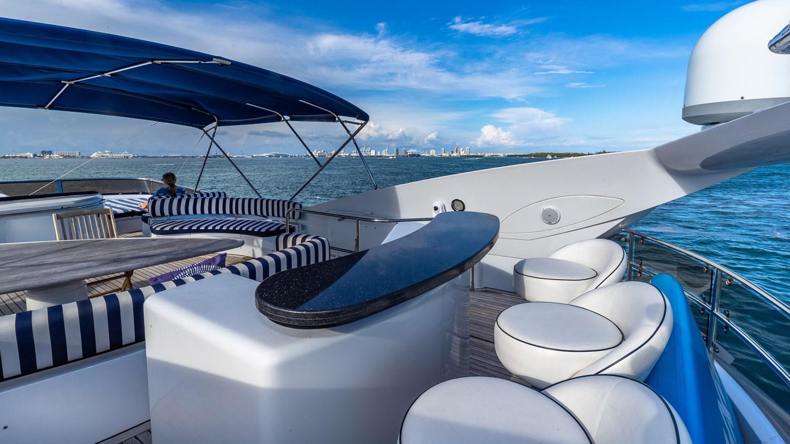 a boat with a person on the deck aboard ICONIC Yacht for Sale