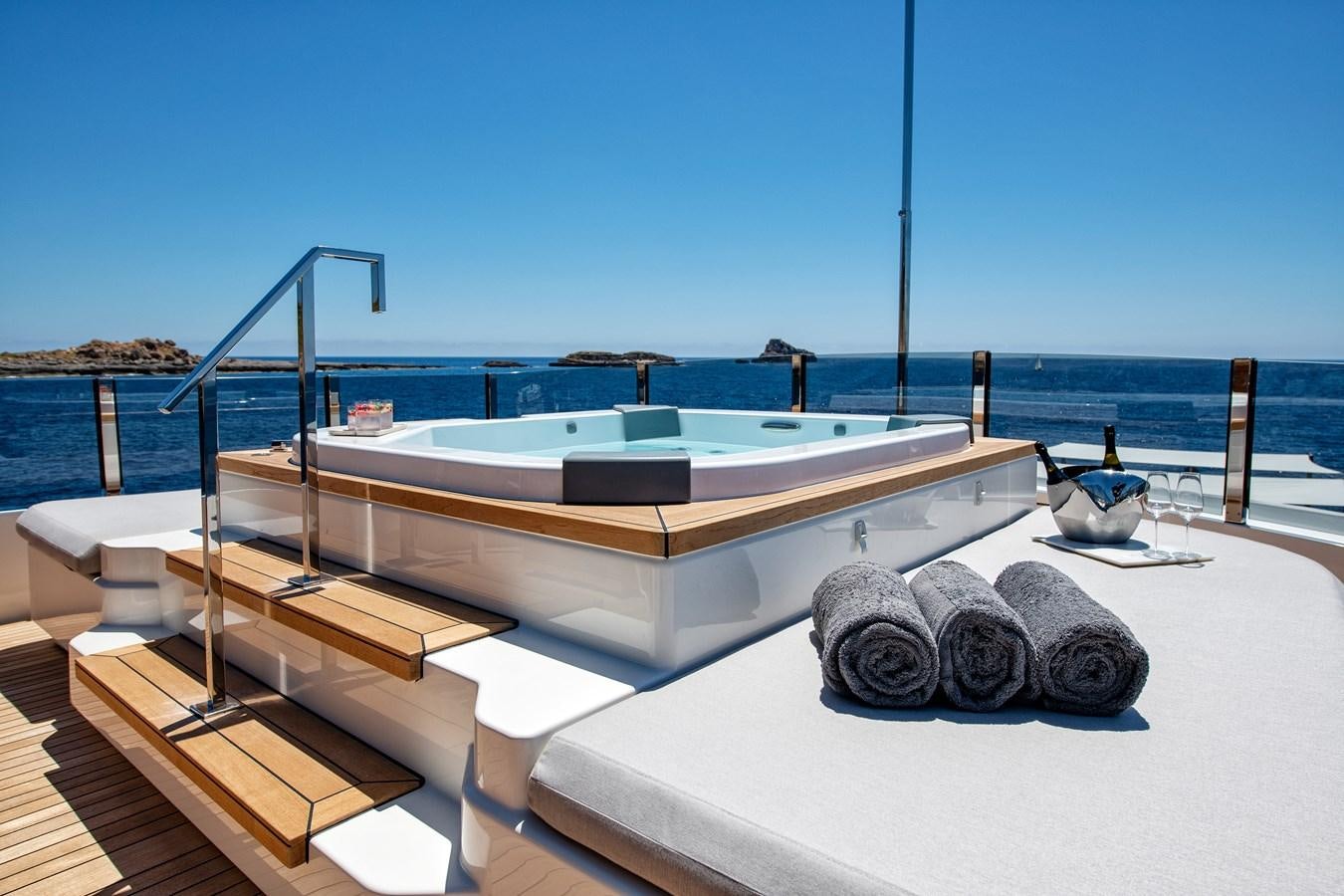 a pool on a deck aboard PALOMA Yacht for Sale