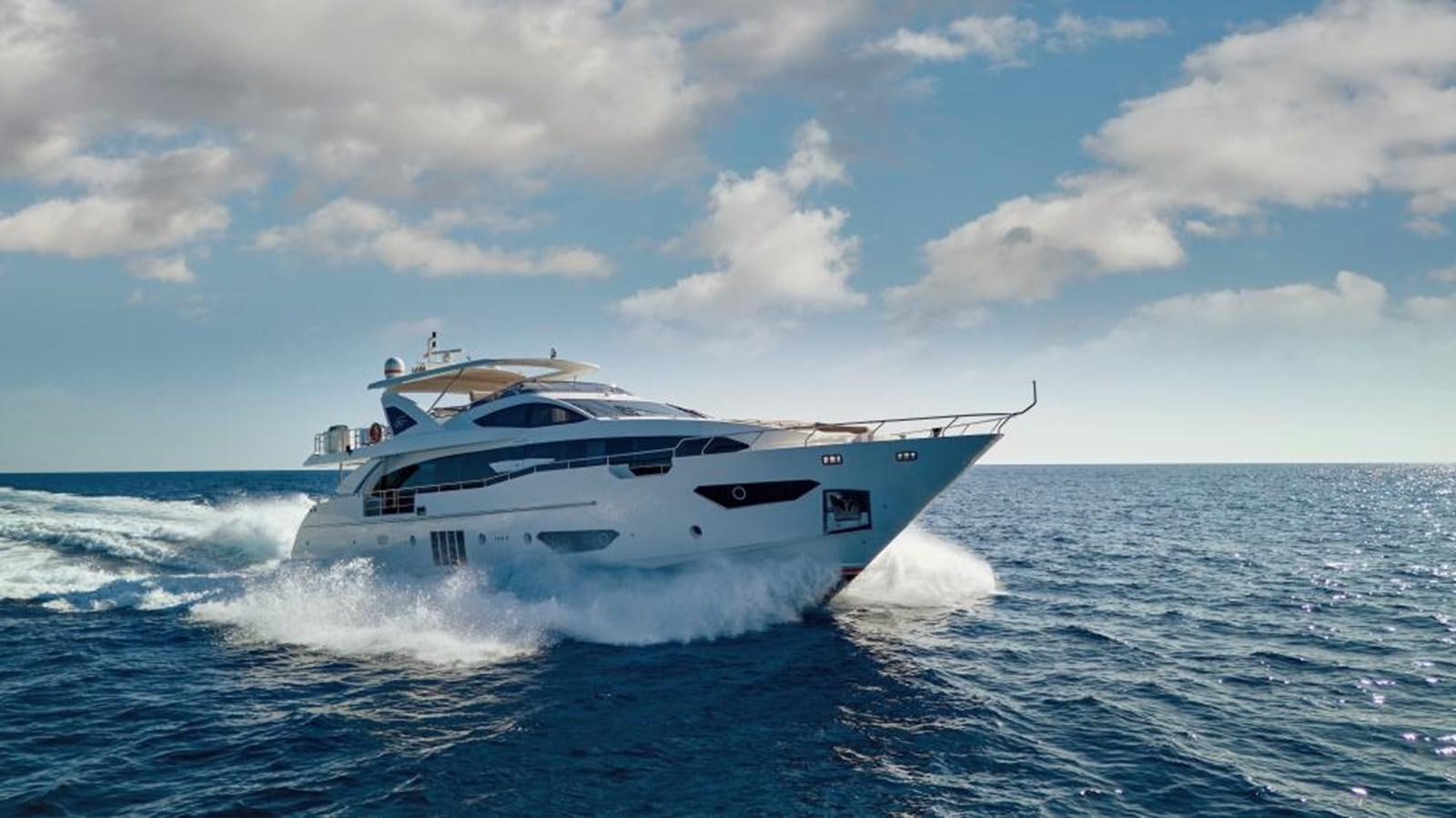 a white yacht on the water aboard SILVIA Yacht for Sale