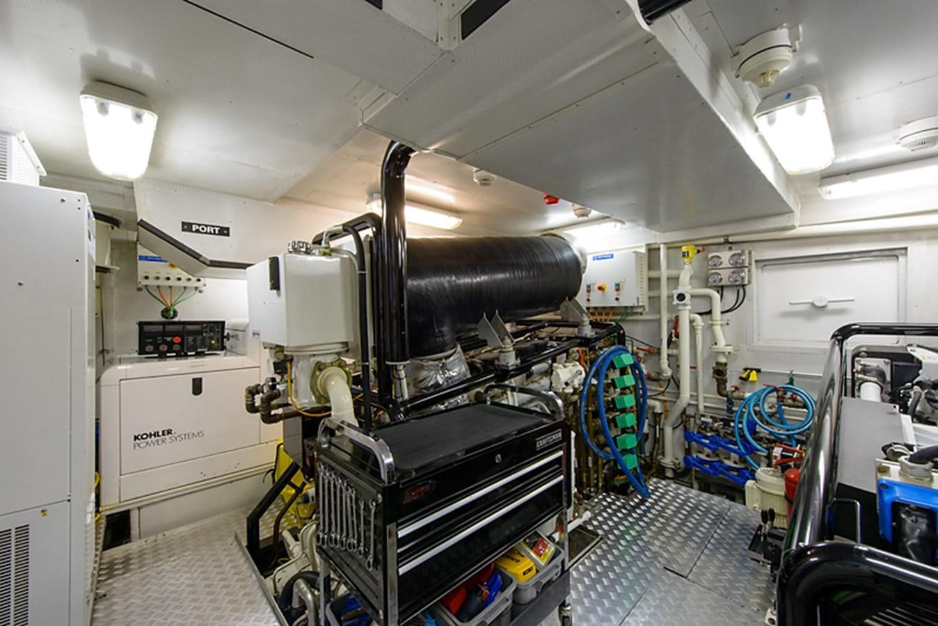 a room with machinery aboard XOXO Yacht for Sale