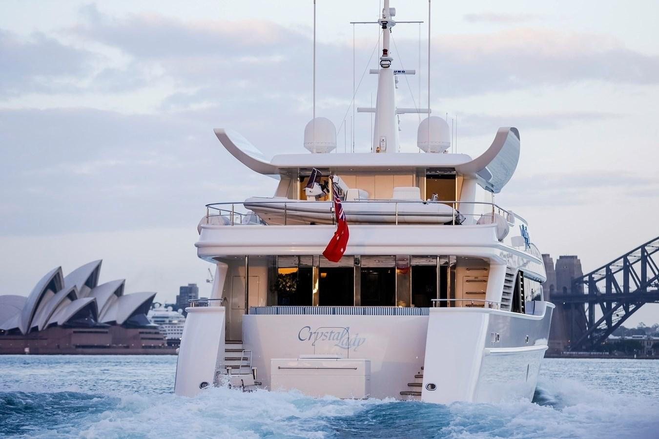 a white boat in the snow aboard CRYSTAL LADY Yacht for Sale