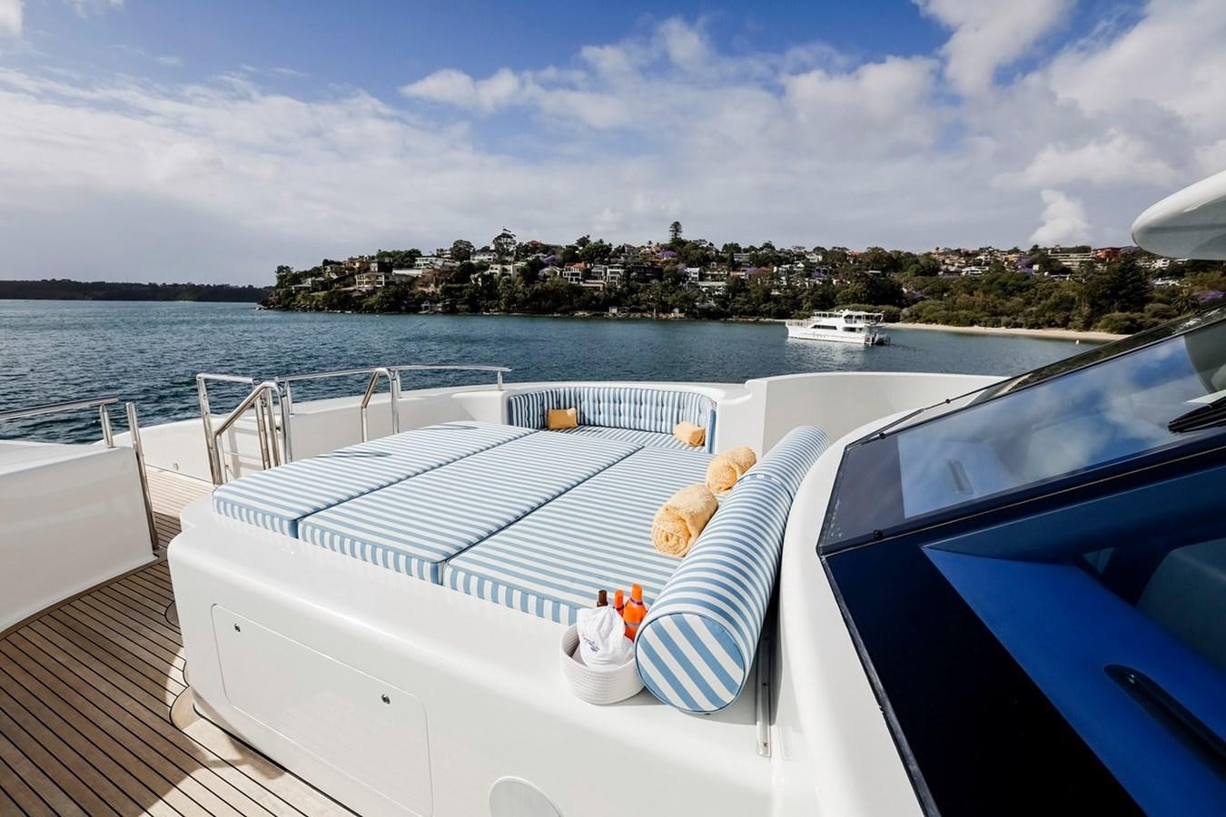 a cat on a boat aboard CRYSTAL LADY Yacht for Sale