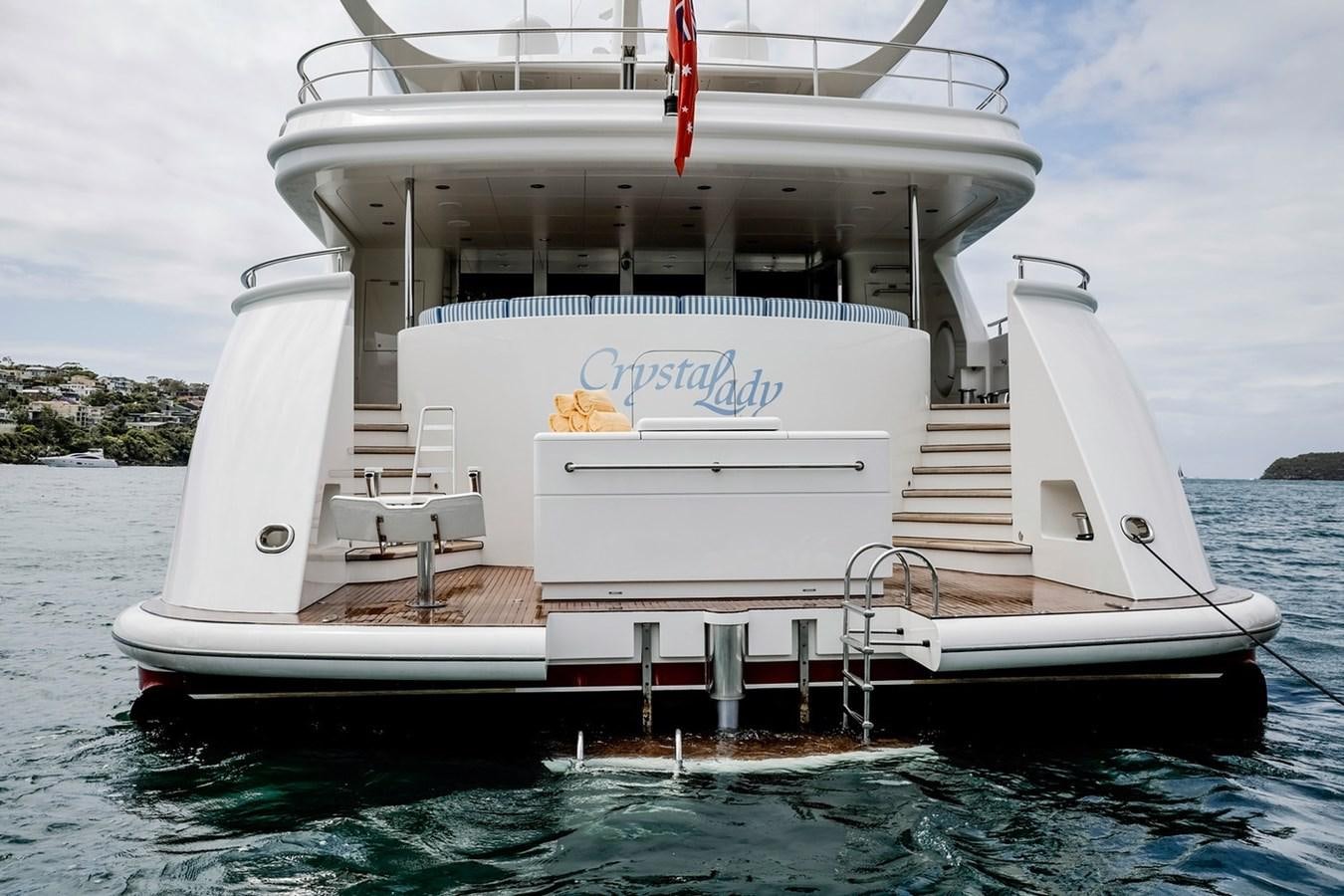 a white boat in the water aboard CRYSTAL LADY Yacht for Sale