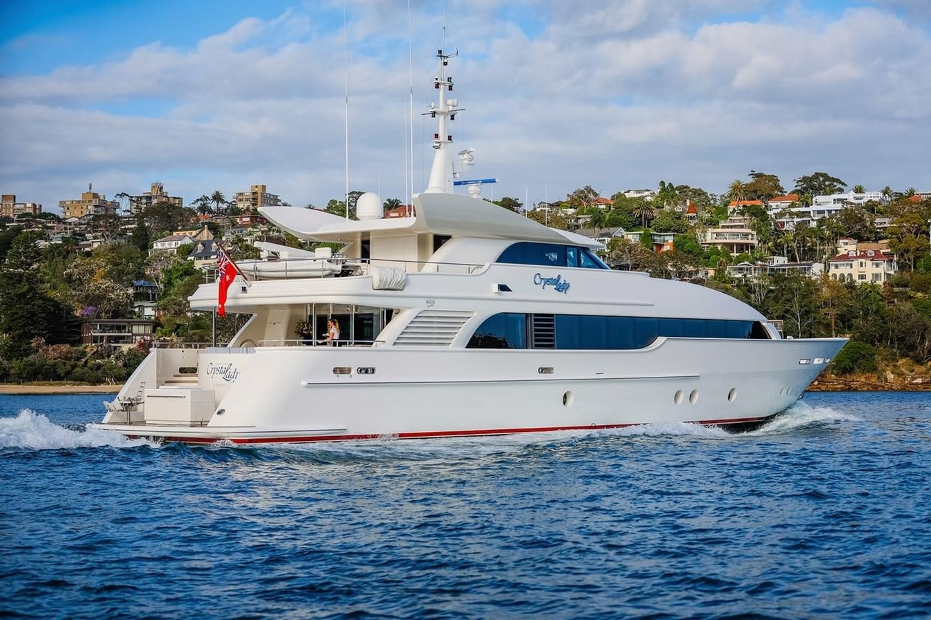 a boat on the water aboard CRYSTAL LADY Yacht for Sale
