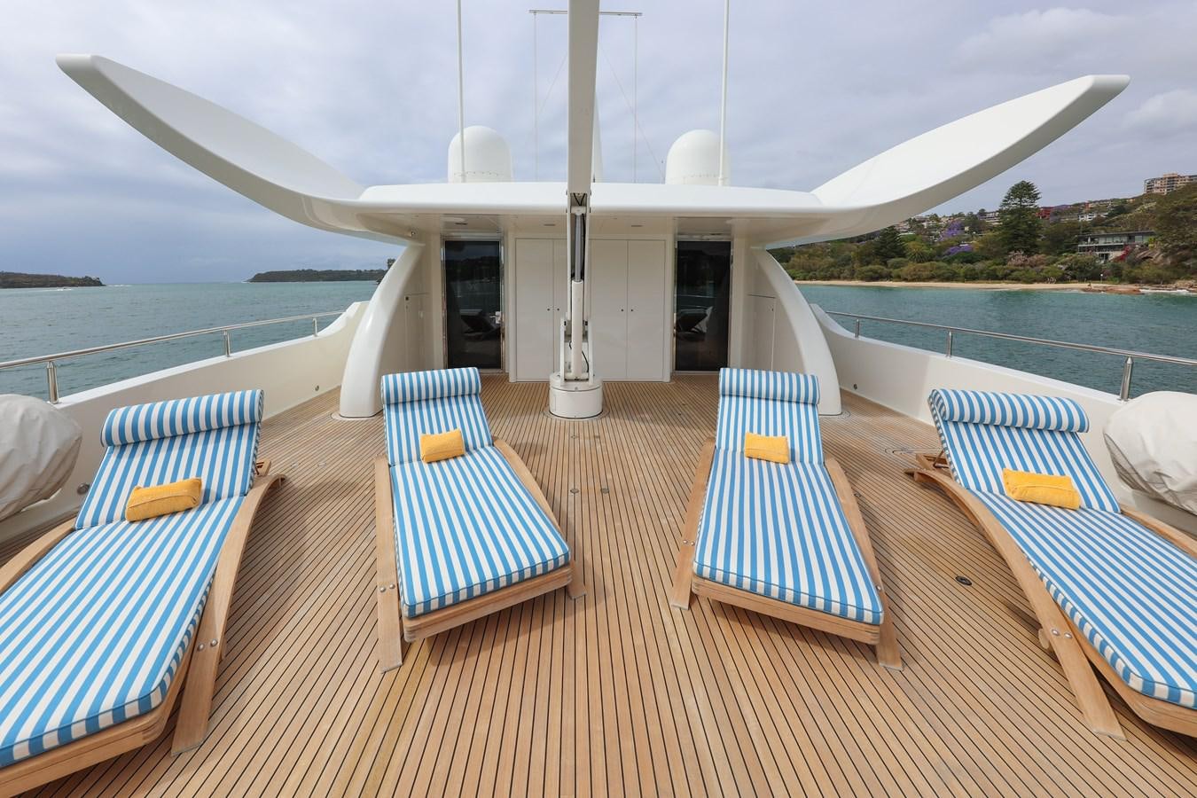 a boat on a deck aboard CRYSTAL LADY Yacht for Sale